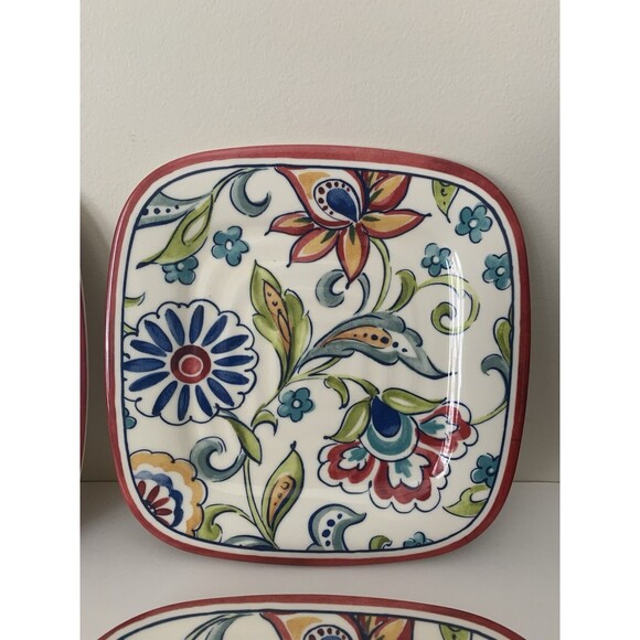 Better Homes and Gardens 4 Melamine Salad Desert Plates Square 8.25” - Picture 4 of 12
